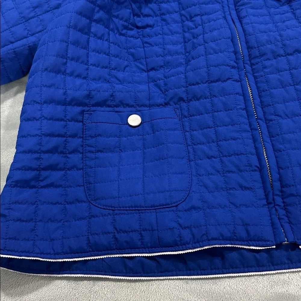 Chico's Vibrant Blue Quilted Puffer Jacket size 1 medium